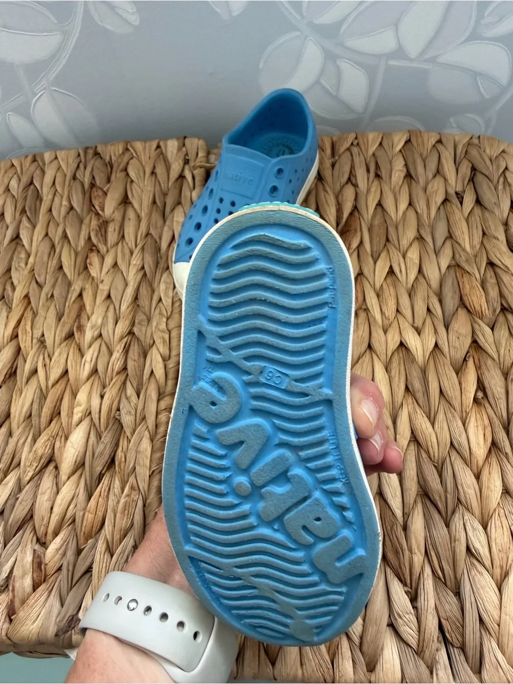 Native Shoes Kids Blue Slip-On Water Shoes with White Toe